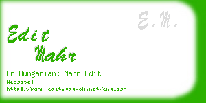 edit mahr business card